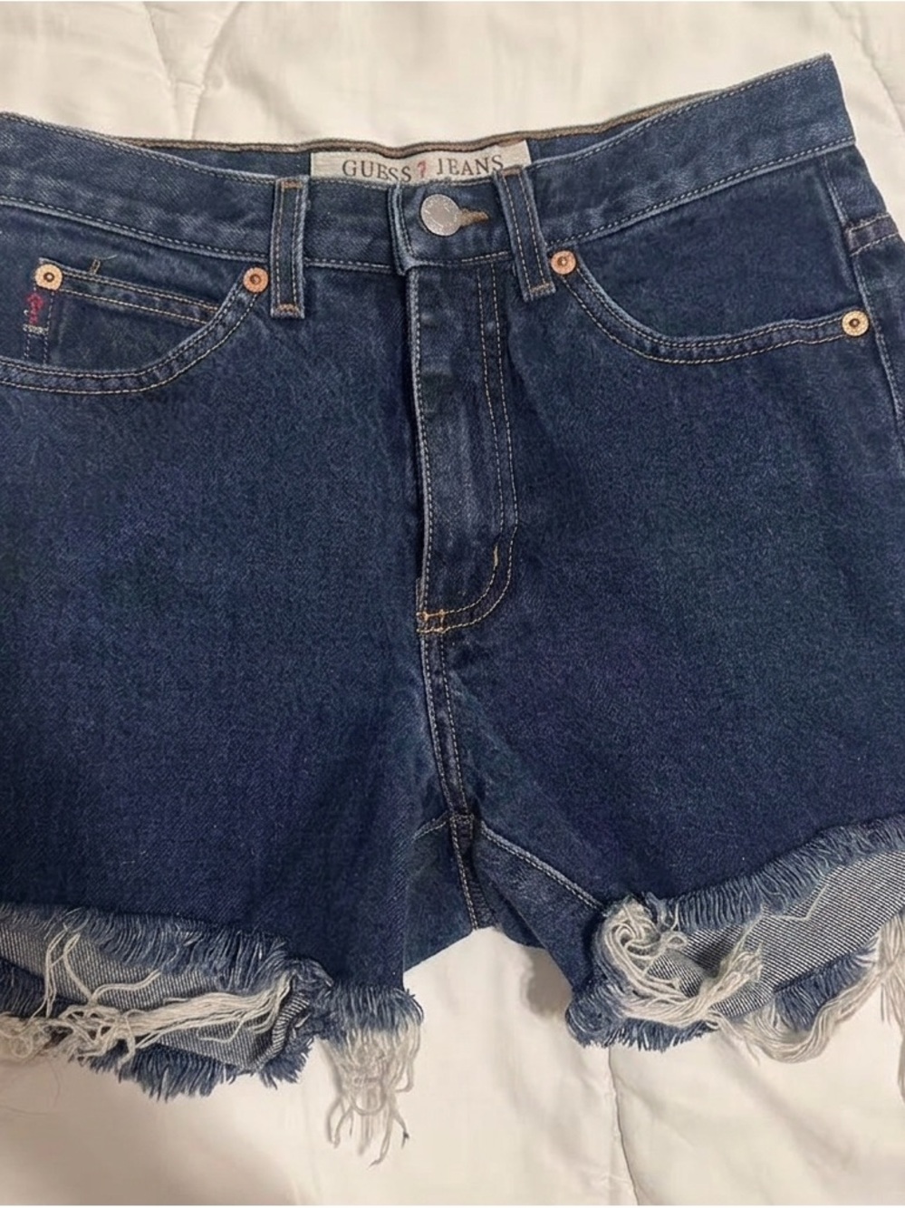 GUESS vintage Jeans Dark Blue Denim Cutoff Shorts